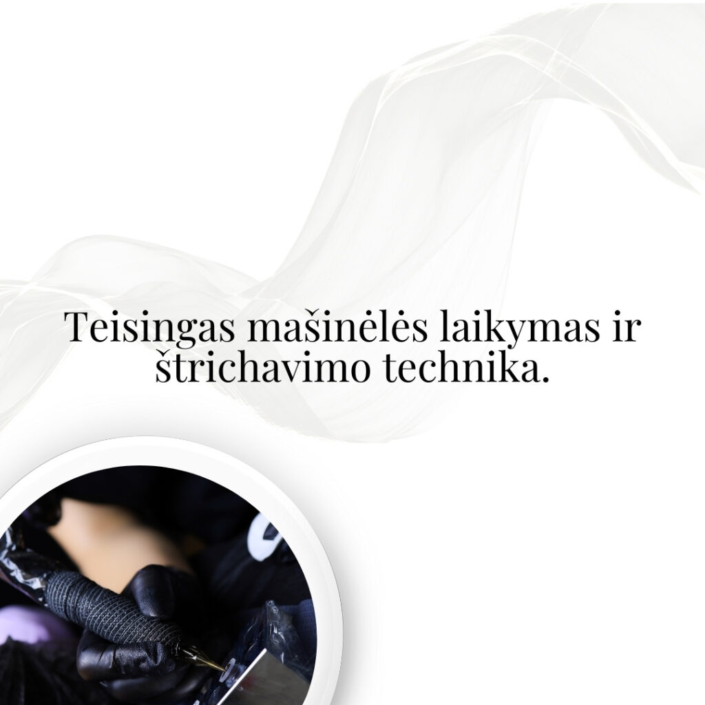 Teisingas mašinėlės laikymas ir štrichavimo technika